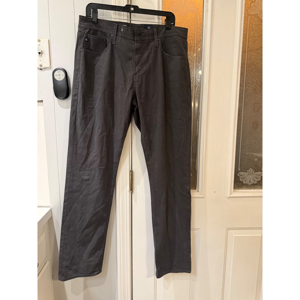 AG Adriano Goldschmied The Everett Slim Straight Pants Charcoal Gray 34x32